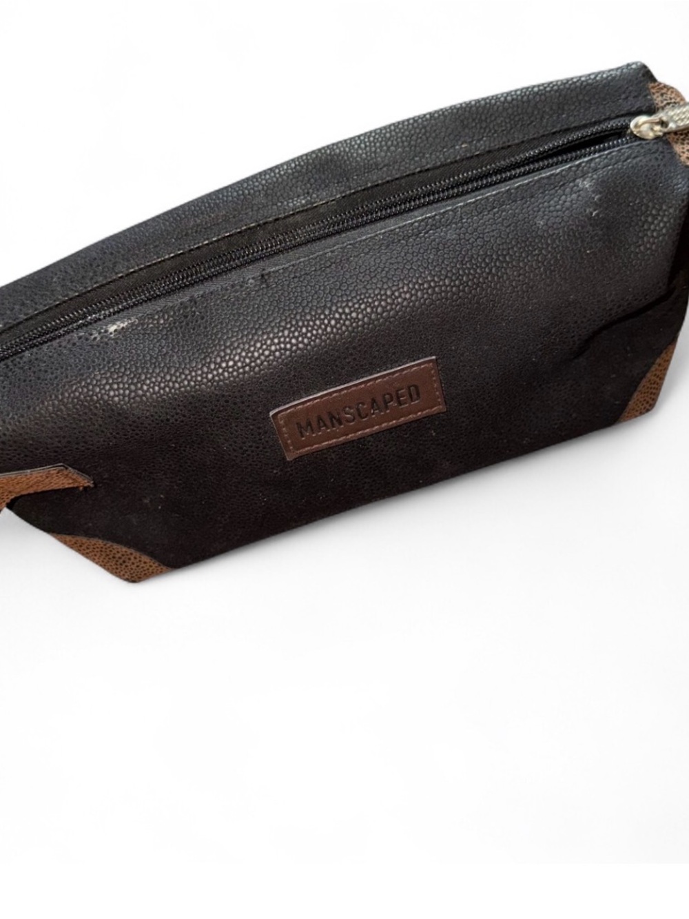 Black and Brown Manscaped Zipper Bag